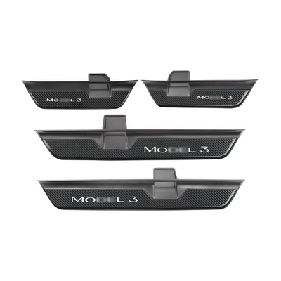 Dekorativ pedal başlıqları: Induction Led Light-Up Welcome Pedal - renewal-3-door-sill-strips-carbon-fiber-pattern4-pieces-1-set