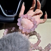 天然马粉晶手链果冻粉水晶小众原创送礼物闺蜜女招桃花爱情神器