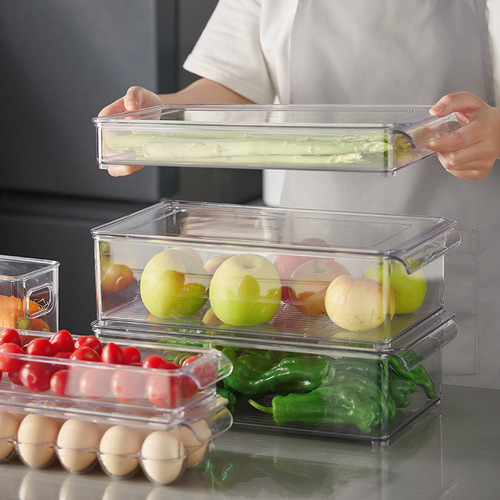 Refrigerator storage kitchen food-grade food packaging vegetable and fruit beverage storage box with lid