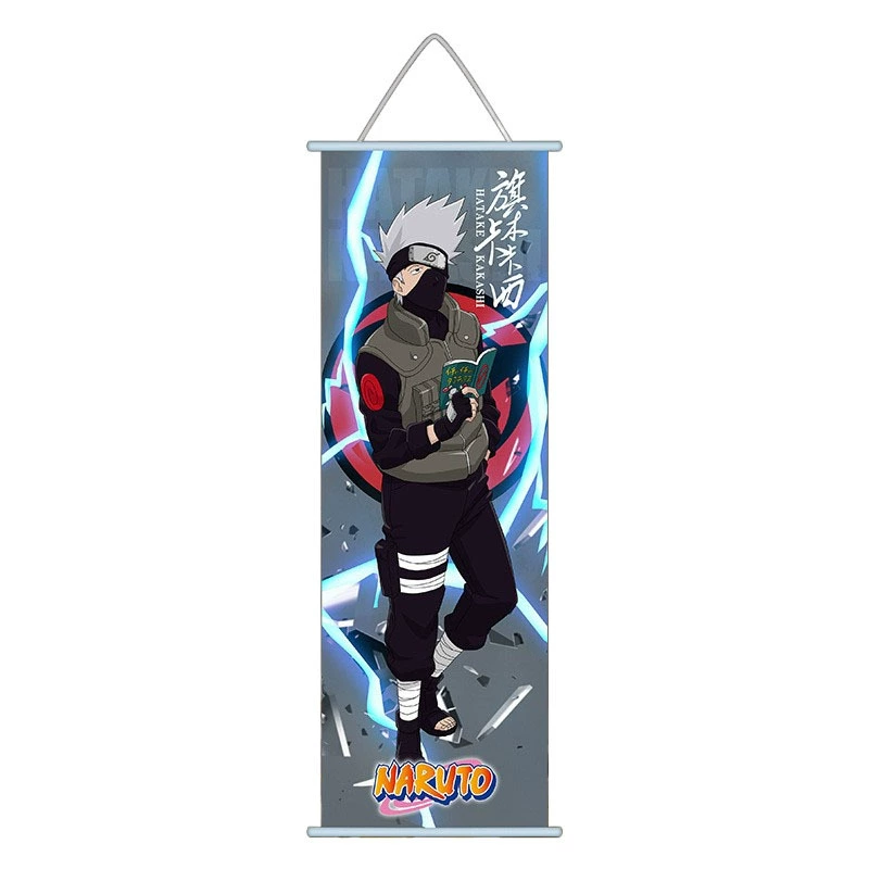 Настенная подвесная плакат-панель Naruto (аниме) — шелковый плакат 70×30 см, Саске и Какуши