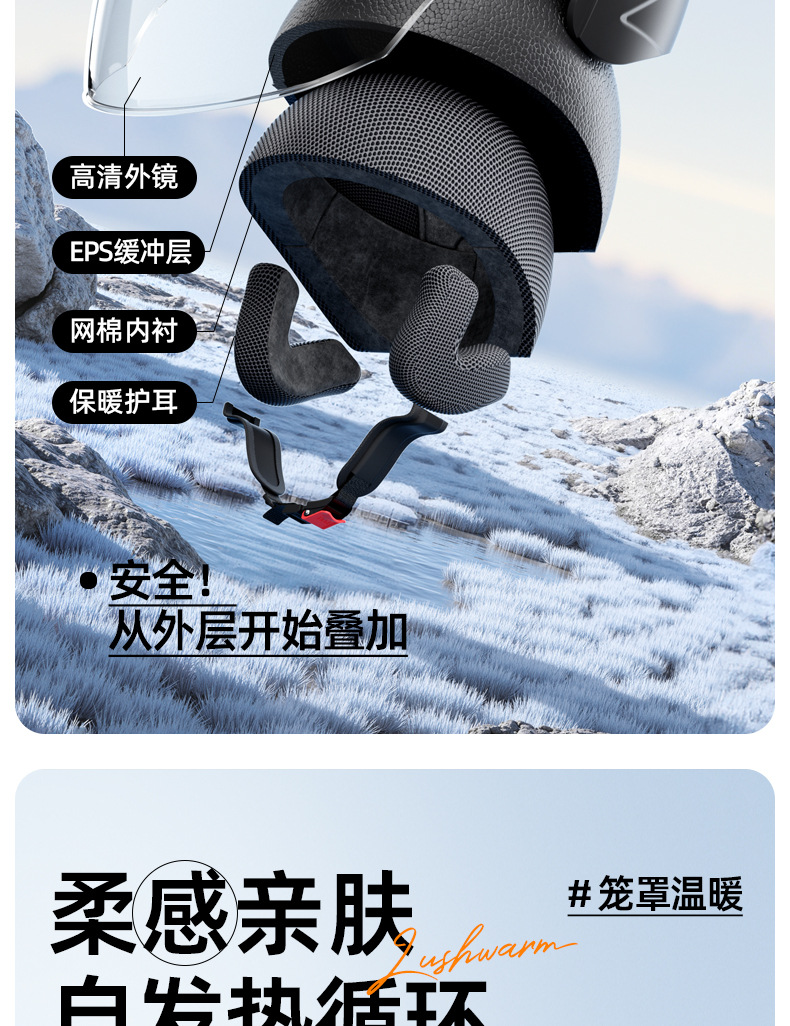 Suitable for 3C Certified Electric Vehicle Helmets, Motorcycle Autum and Spring Men's and Women's Large Size All-Season Safety Helmets