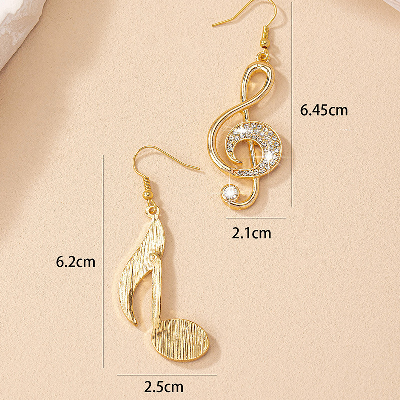 Wholesale Jewelry Simple Style Notes Alloy Zircon Inlay Drop Earrings display picture 1