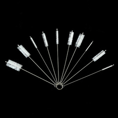 304 stainless steel test tube brush 10-piece set, straw brush 10-piece set, gap brush, motorcycle oil tube brush nylon
