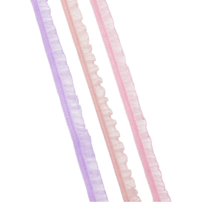 В наличии 12 цветов 0,6 см односторонняя Снежная пряжа грибок эластичное кружево матовое шифоновое край лотоса резинка BJD кукольная одежда