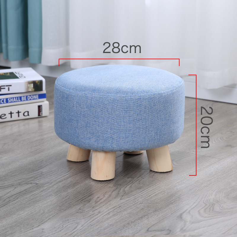 Taburete pequeño Internet celebridad hogar tela taburete bajo sala de estar creativa sofá taburete lindo taburete redondo zapatos Cambio de heces perezoso banco pequeño