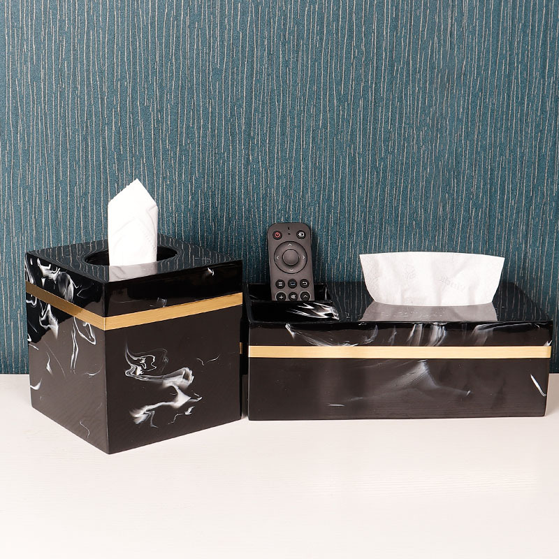 批发轻奢大理石纸巾盒擦手纸盒台面家用客厅浴室创意酒店抽纸盒