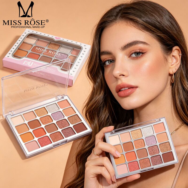 Missrose Cross-Border Wholesale Eyeshadow Palette 20 Colors Matte Pearlescent Fine Glitter Eye Makeup Palette Earth Tones Low Saturation Eyeshadow