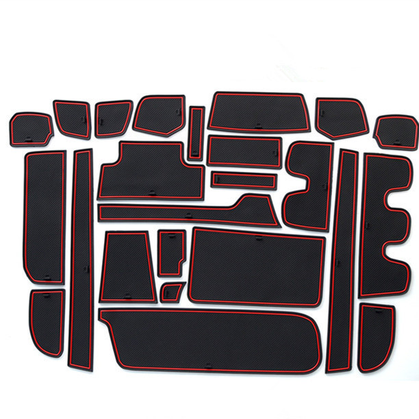 Honda Door Slot Mat Cup Holder Interior Modification Armrest Box Pad for Honda STEP WGN (Anti-slip mat) - red