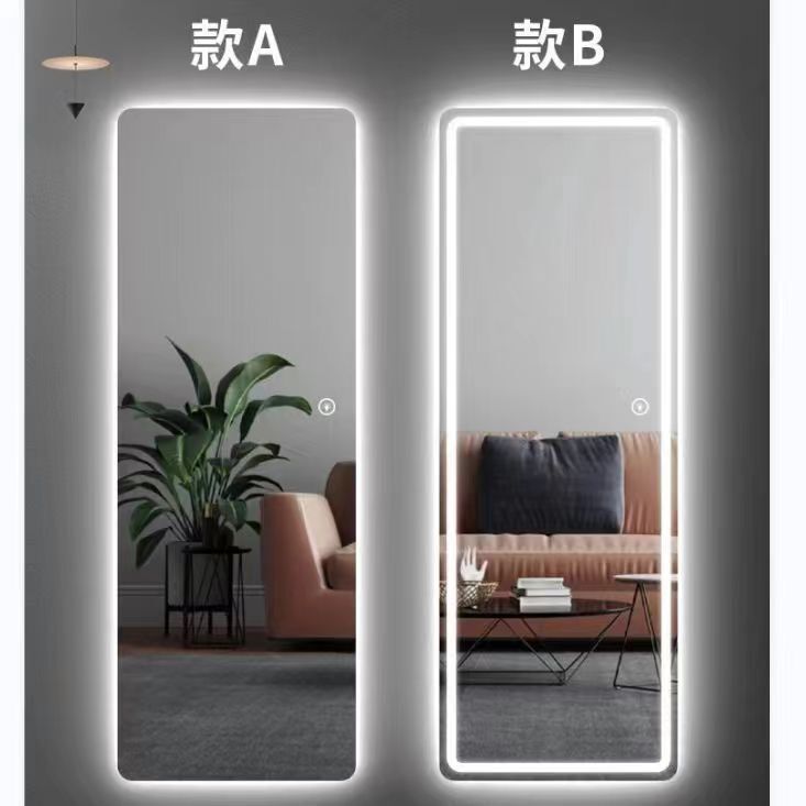 Full-Length Mirror with Lights, High-Definition Full-Length Mirror, Wall-Mounted Home Clothing Fitting Mirror with Lights, Bedroom Illuminated Mirror