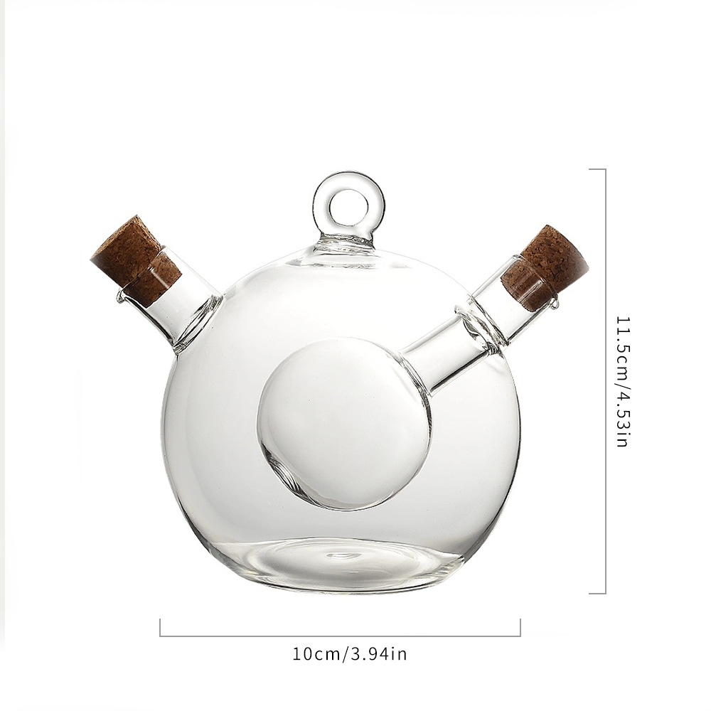 Botella de aceite creativa de doble propósito botella de aceite de vidrio dos en uno botella de condimentos botella de salsa de soja botella de condimentos botella de vinagre de aceite doméstico