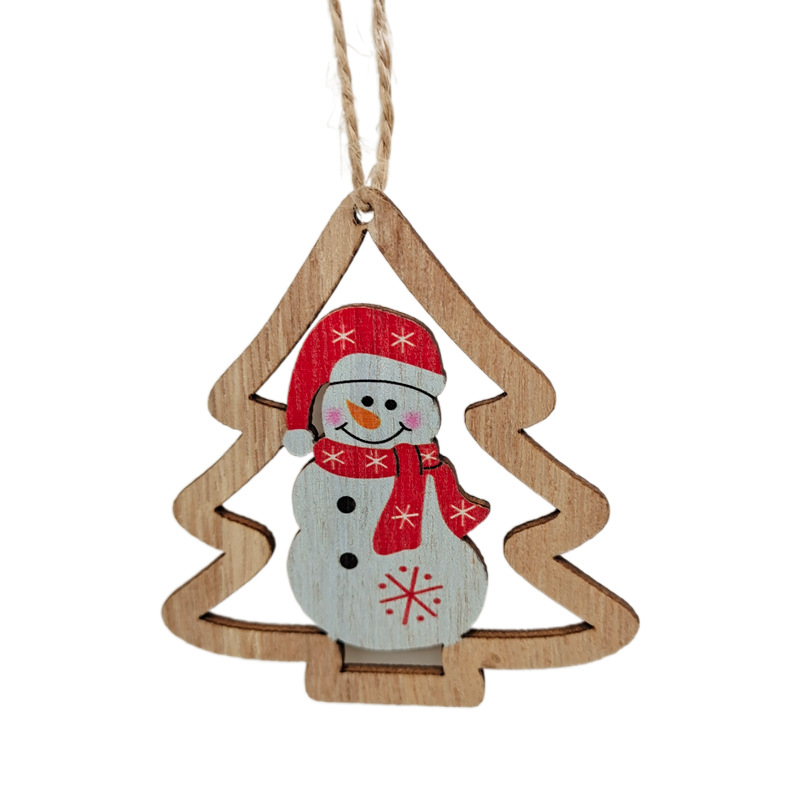 Navidad decoraciones creativas artesanías de madera adornos DIY árbol de Navidad decoración del hogar suministros escena diseño en stock