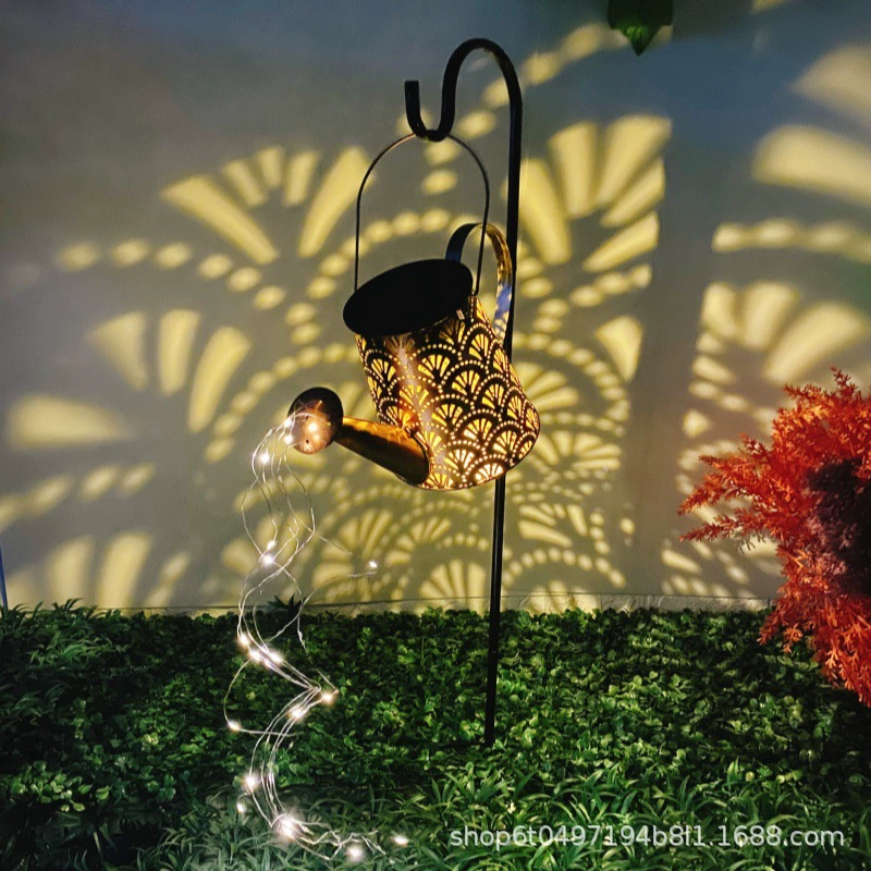 Трансграничный новый большой солнечный свет чайник лампы для душа лампы для внутреннего двора наружный декоративный кованая солнечная газонная лампа