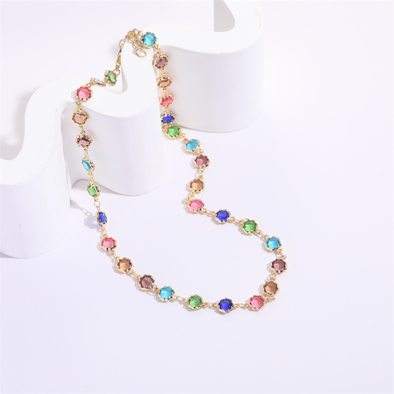 Fashion Geometric Copper Plating Rhinestones Choker 1 Piece