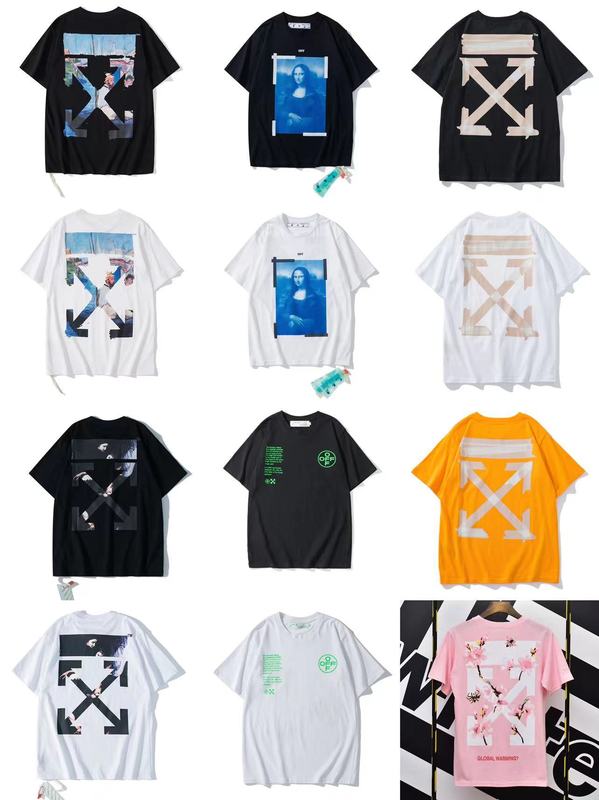 トレンディな漫画落書き油絵矢印半袖男性と女性ルーズカップル OFW 純綿半袖 Tシャツ夏 mk ゼブラ|undefined