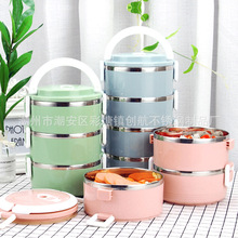 不锈钢保温饭盒 多层手提简约塑料便当盒 便携大容量餐盒厂家批发