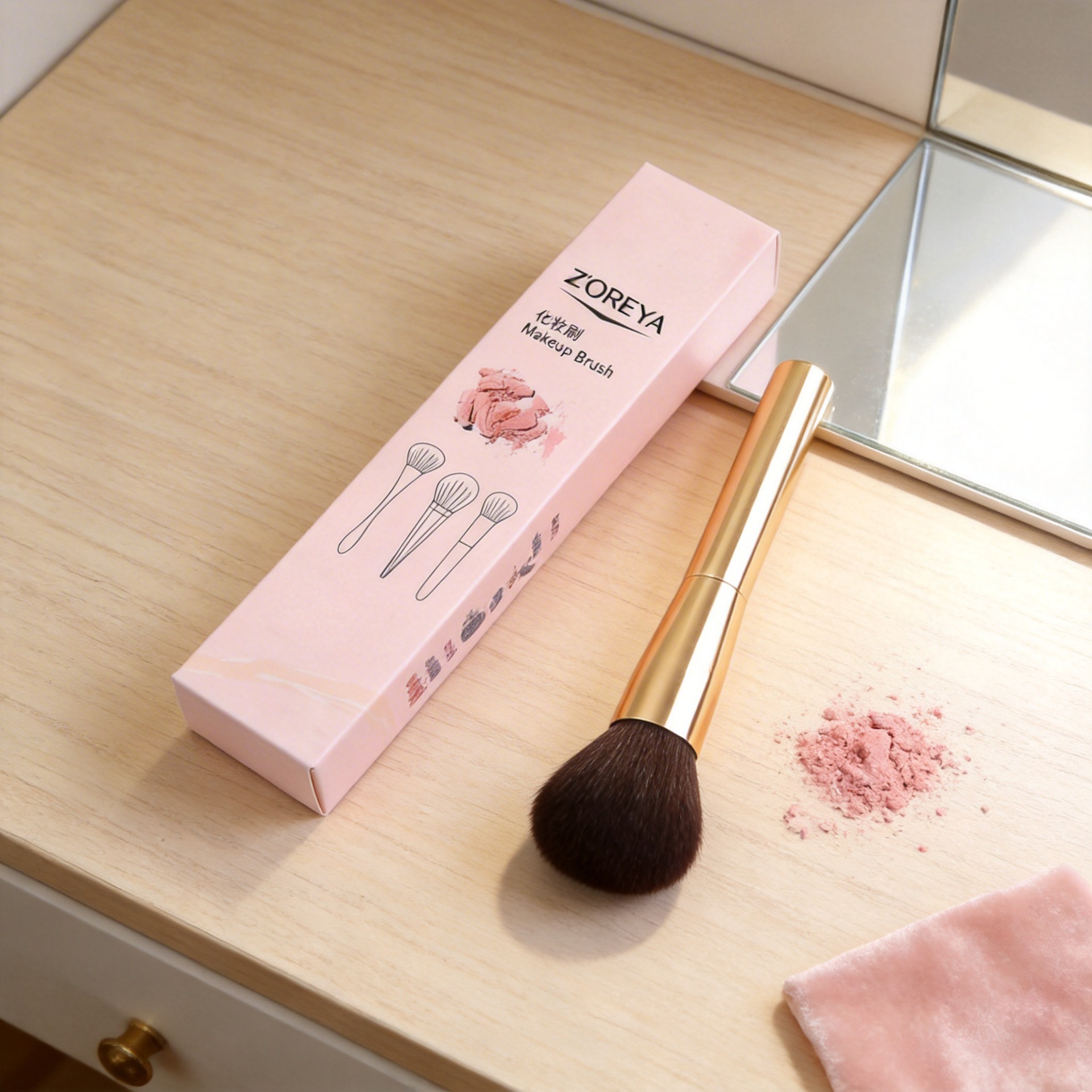 Transfronterizo al por mayor de pelo de nylon de Oro miel cepillo de maquillaje herramientas de belleza cepillo de maquillaje único Cepillo suelto grande