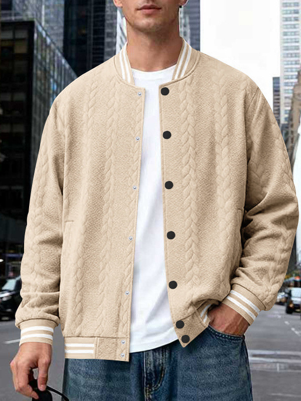 demi-season cardigan with a round collar
