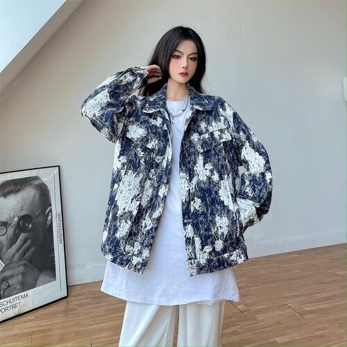2024 spring and autumn handsome jacket for women ins high street trendy brand Hong Kong style Harajuku style Korean style trendy loose jacket