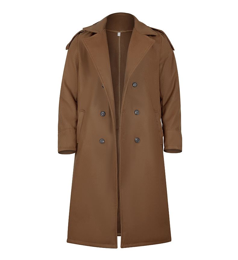 Lang uldfrakke til mænd til efterår og vinter elegant_voghion.com