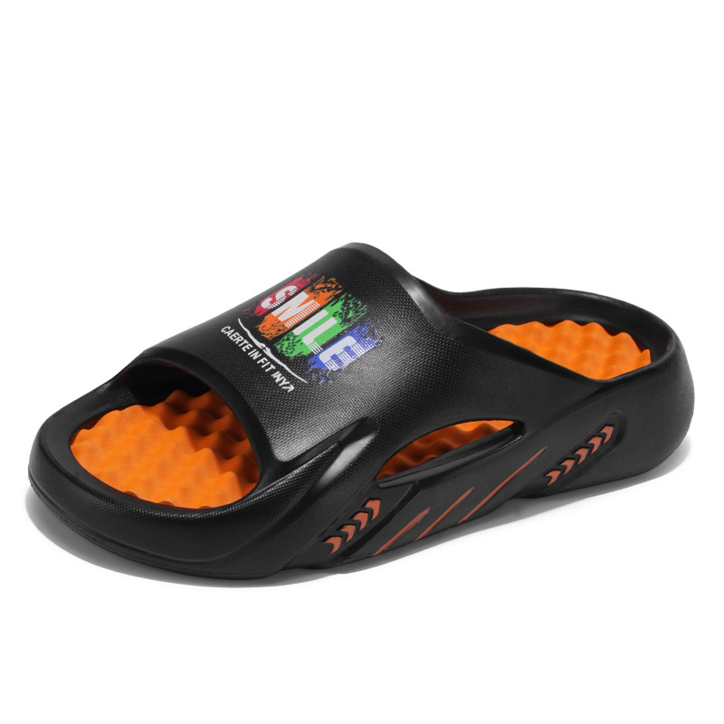 Red celebridad en vivo de verano masaje fondo de dos colores EVA zapatillas frías usar una zapatilla transfronteriza zapatillas grandes para hombres y mujeres