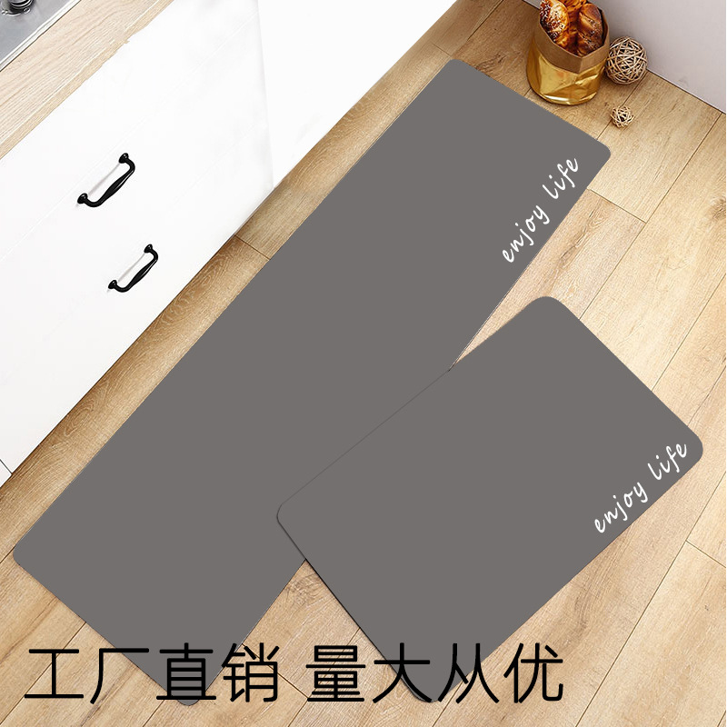 Factory Direct Solid Color Leather Waterproof Oil-proof Non-slip Floor Mat Balcony Corridor Aisle Oil-proof Carpet pvc Foot Mat