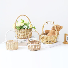 严选藤编花篮柳编花蓝手提编织篮子节日草编花盆伴手礼品水果篮子