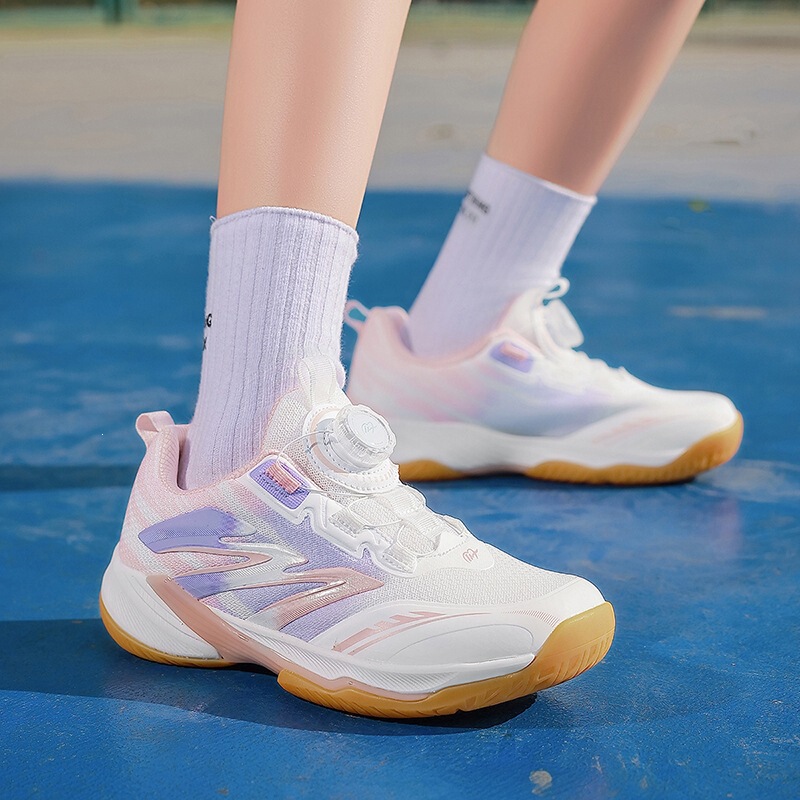 Cross-Border Children's Badminton Shoes with Rotating Buckle, Boys' and Girls' Tennis Shoes, Volleyball Shoes, Baseball and Soccer Training Sports Shoes