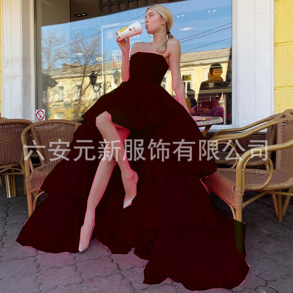 2023 europeo y americano Comercio exterior Amazon AliExpress deseo nuevo tubo superior falda de la torta boda bola del banquete vestido noche