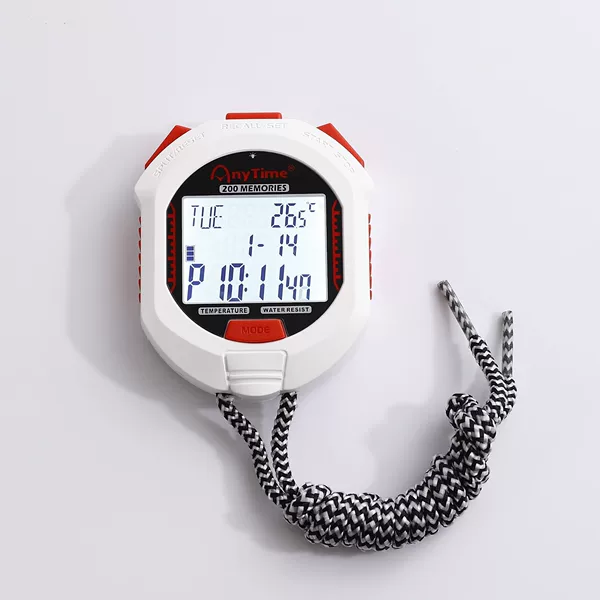 Stopwatch timer 3 rows 200 track and field electronic timer backlit display electronic stopwatch can be turned off