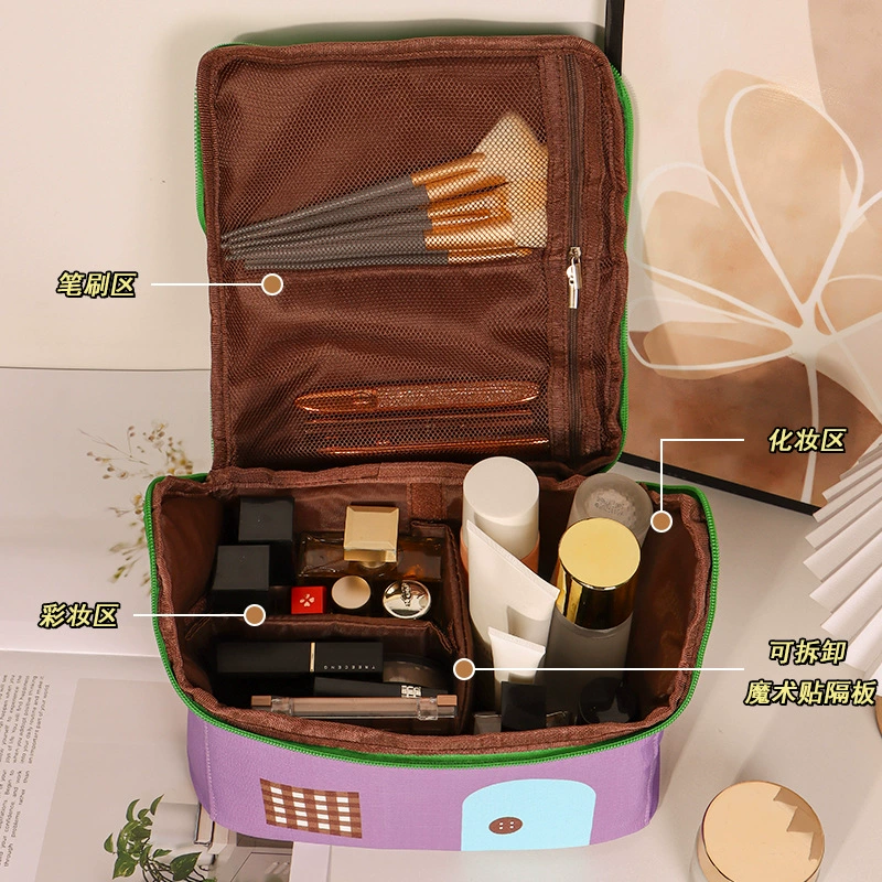 Cute handheld house, capacious waterproof storage system for traveling, cosmetic bag, new collection