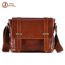 牛皮男士斜挎包新款复古真皮男包大容量邮差包男生单肩包一件代发