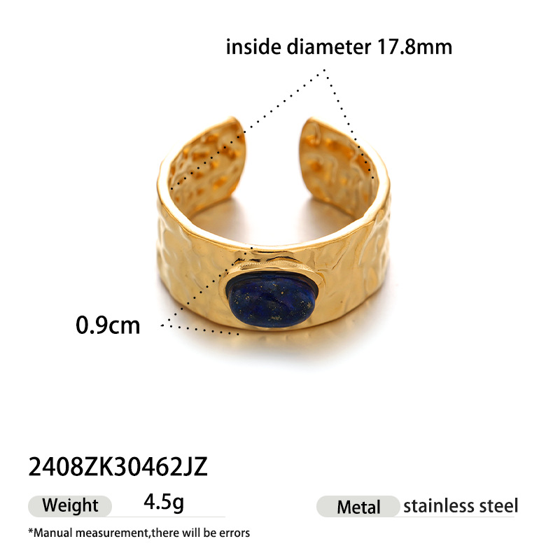 Anillos de piedra natural de acero inoxidable de alta calidad, anillos de acero de titanio, joyas transfronterizas