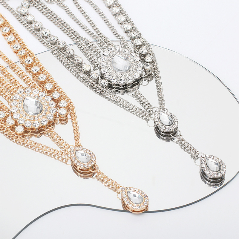 95g Weight Headwear Classification Women'S Gender Fashion Style Gold, Silver Color Wholesale Geometric Water Drop Rhinestone Headdress Nihaojewelry 14
