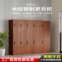 更衣柜员工柜宿舍钢制木纹储物柜存包柜健身房桑拿柜铁皮柜多门柜