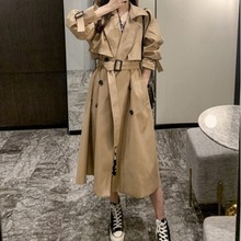 中长款卡其色风衣女2025秋冬新款宽松休闲韩版过膝英伦风大衣外套