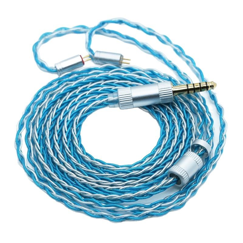 DIY venta al por mayor de ocho hilos de plata azul mezclado hoja de plata plateado MMCX0.78 auricular digital Actualización de procesamiento de cable de audio
