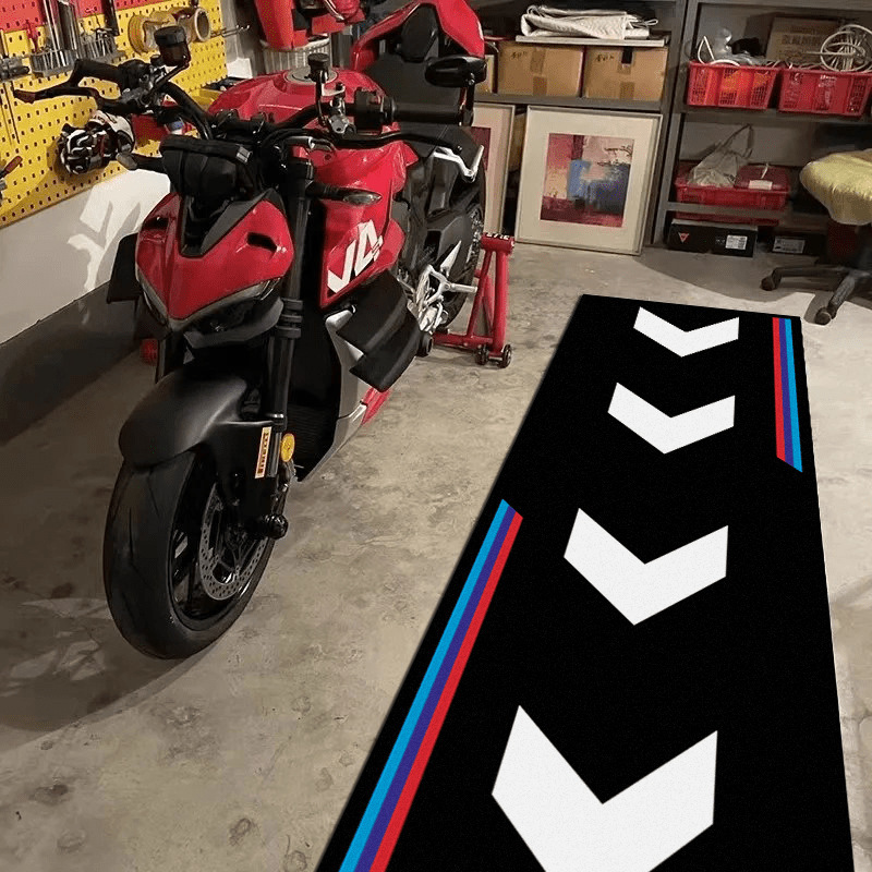 Cross-border Amazon Harley motorcycle mat, wear-resistant and easy to maintain, crystal velvet floor mat, motorcycle display long mat