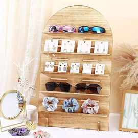 木制多层置物架桌面杂物收纳架首饰收纳架墨镜发圈陈列架