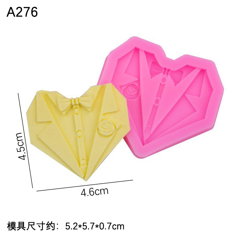 Hombres y mujeres traje de banquete vestido noche silicona líquida molde fondant DIY arcilla suave herramienta modelado