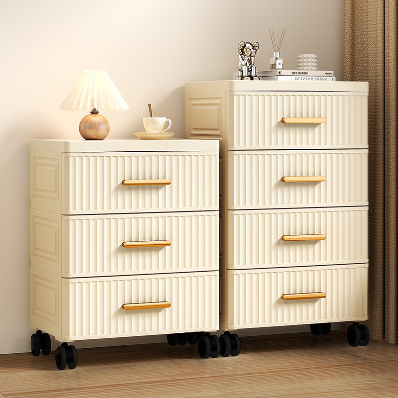 抽屉式收纳柜家用多层零食储物柜夹缝窄缝边角置物柜移动五斗柜子