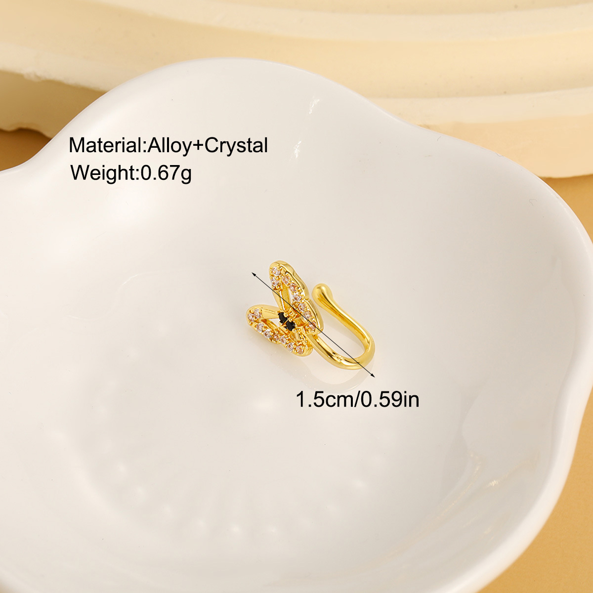 Gioielli transfrontalieri in stile europeo e americano, semplici fermagli a forma di U con strass a forma di farfalla, personalità e moda_voghion.com