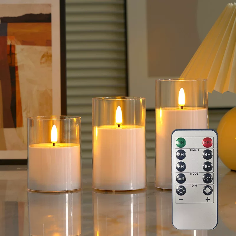 LED набор свечей-крутящихся, без пламени, электрическая церковная свеча, варианты пульта, несколько размеров