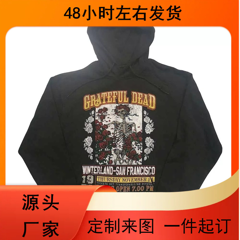Grateful Dead Warlocks Rock Band Punk European and American Retro Hooded Sweatshirt