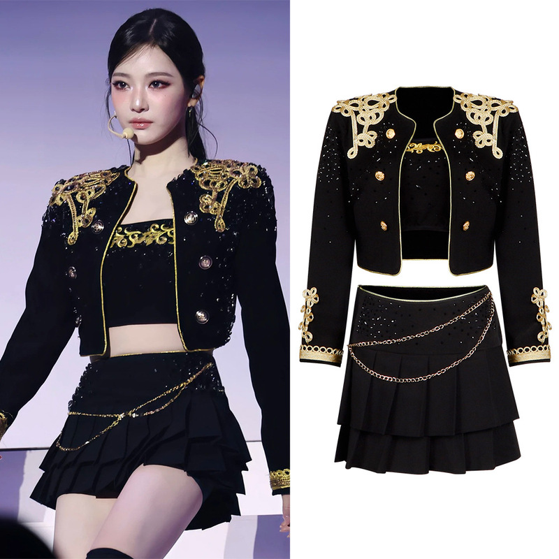 aespa girl group cosplay outfit, Yoo Jimin's black mamba style jazz performance outfit, cosplay dance costume aespa girl group cosplay outfit, Yoo Jimin's black mamba style jazz performance outfit, cosplay dance costume