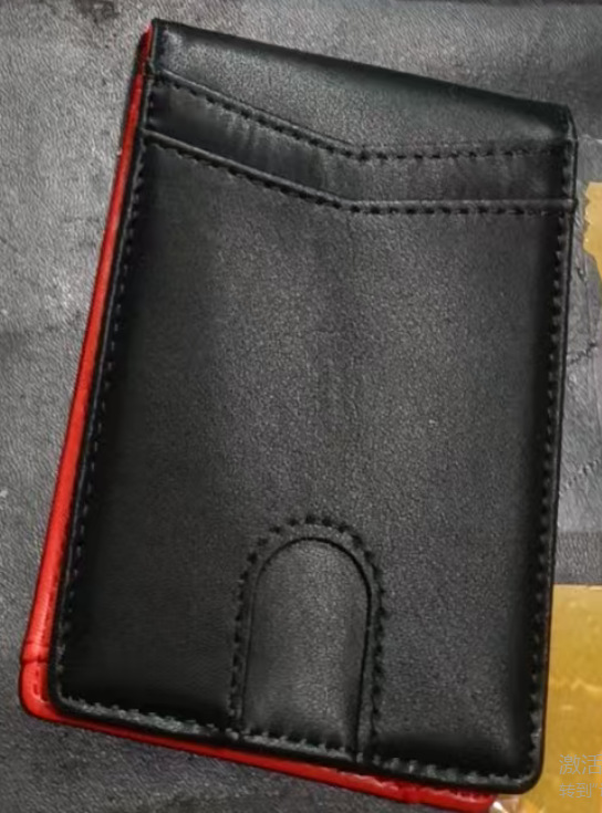 Titular de la tarjeta Amazon 100% interior y exterior de cuero genuino antirrobo cepillo RFID hombres de oro americano clip titular de la tarjeta