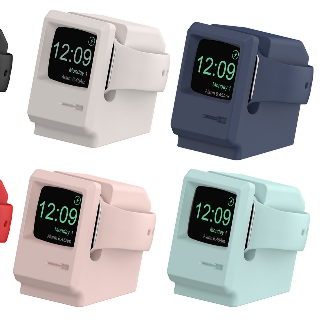 適用iwatch87654321充電スタンドレトロアップル腕時計シリコンワイヤレス充電スタンド現物