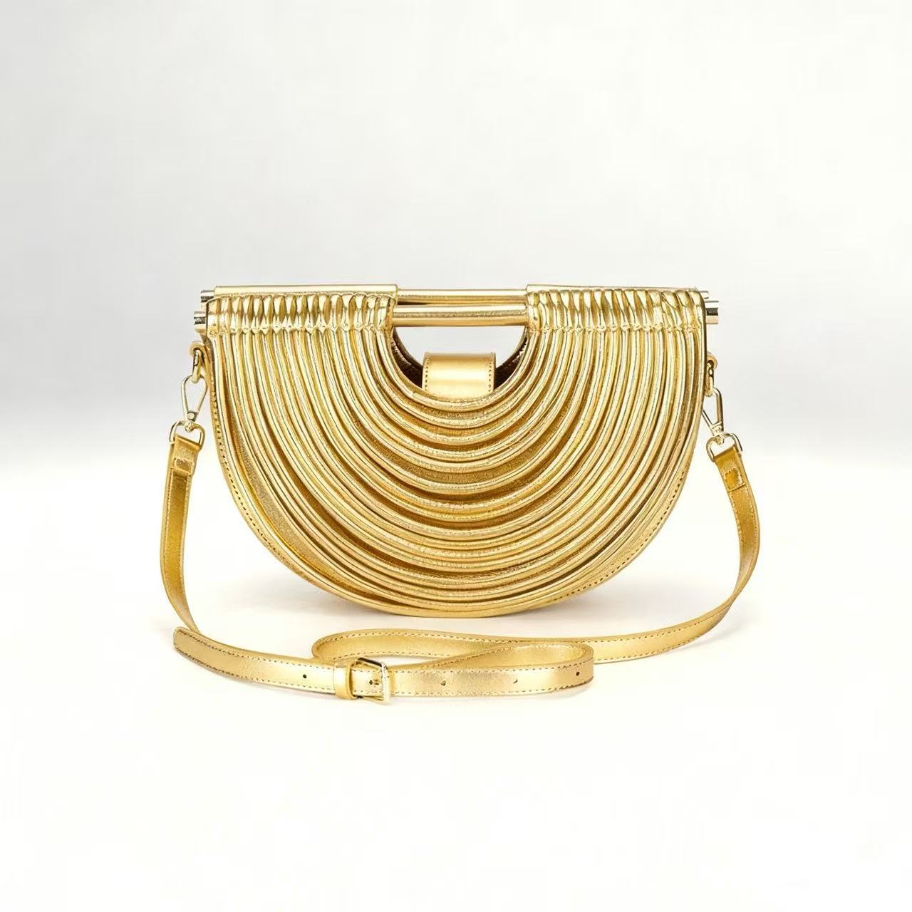 Nuevo transfronterizo tejido bolsa de cena de mujer fiesta moda personalidad bolsa de mano de moda alta sensación de fideos bolsa de noche