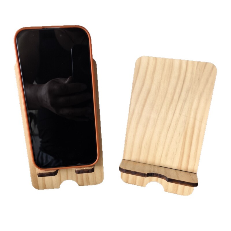 In-Stock Wooden Phone Stand Base, Multi-Purpose for Charging Tablets, Customizable with Logo, Pine Wood Base