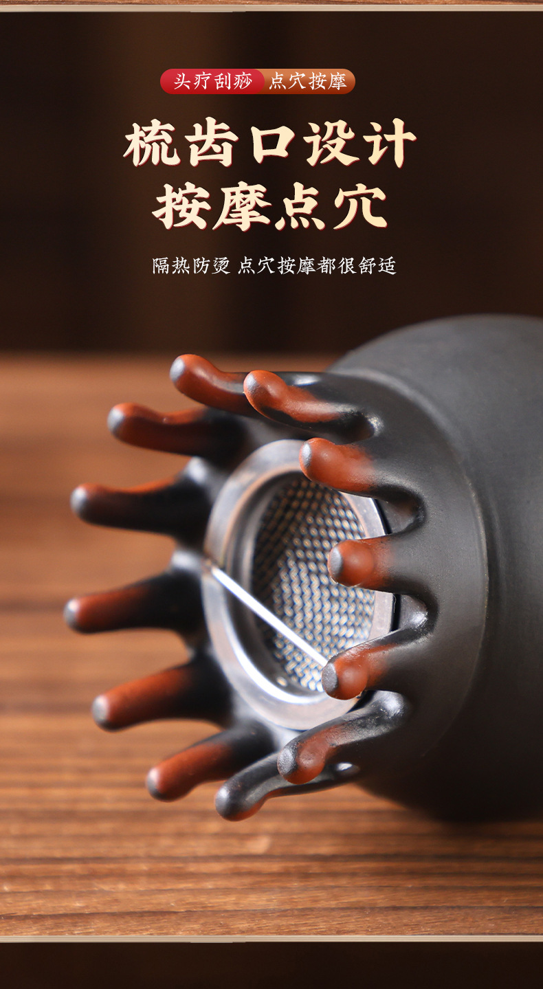 Bian Stone Moxa Cup Set 11 Cups Fire Dragon Guasha Massage Tool for Home Scalp Care quality and texture