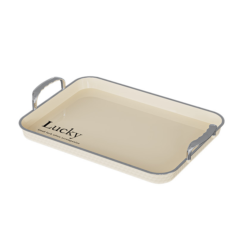 bandeja de lujo ligera moderna bandeja de fruta sala de estar doméstica bandeja de almacenamiento rectangular bandeja de comedor de plástico PET